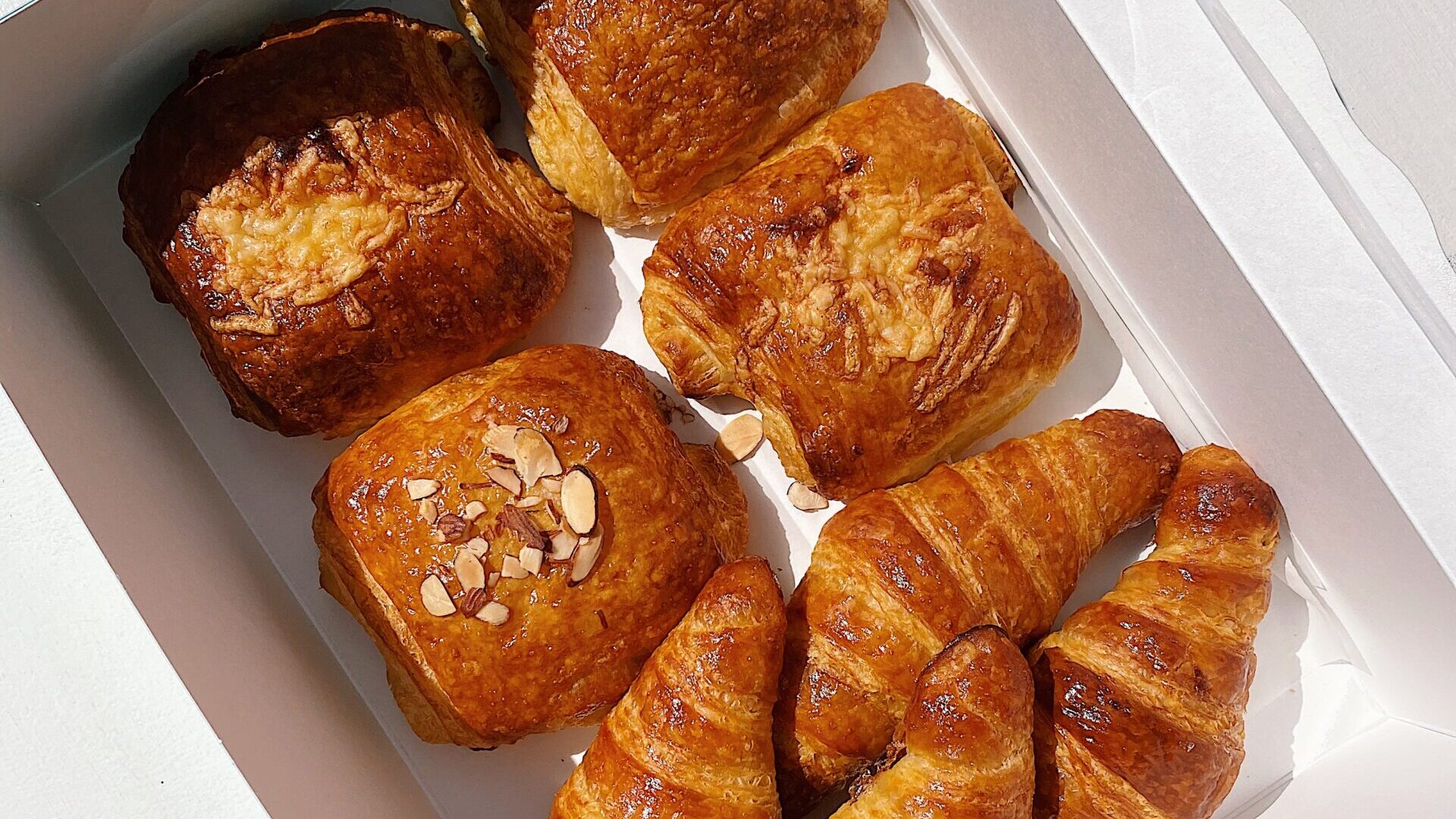 A box of various croissants