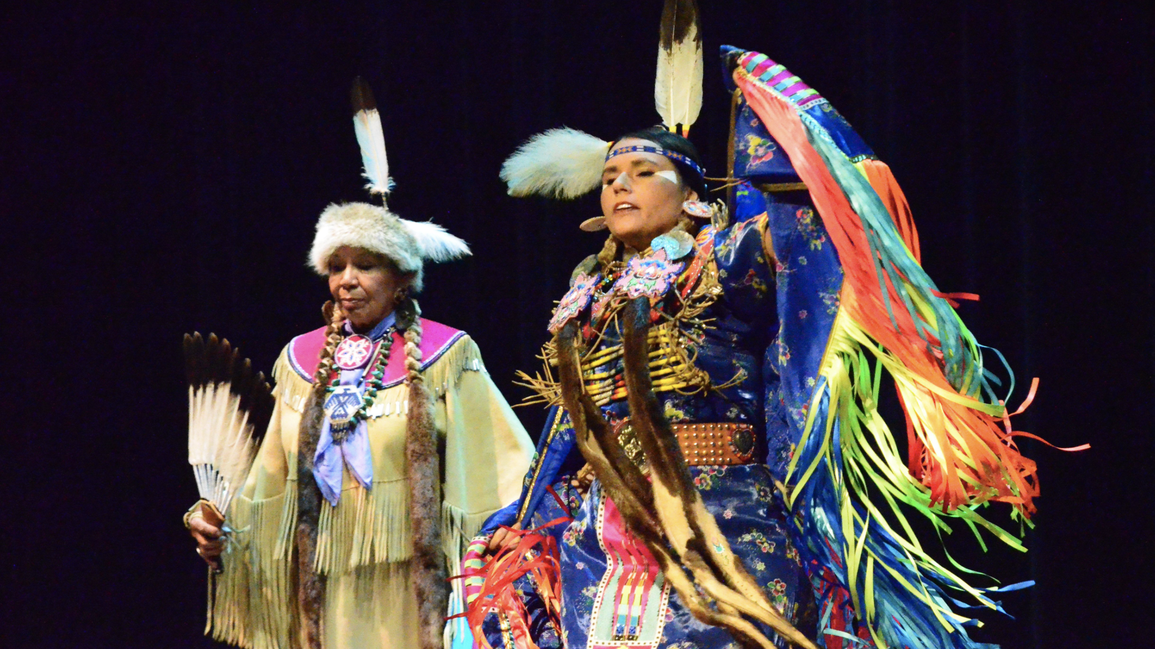 Big Read Brings Native American Voices & Culture to LSSU. Linda Batiste-Cohen and Michelle Reed performing in 2021.