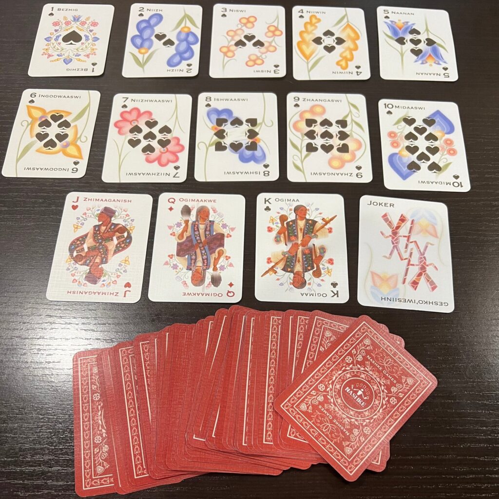 A deck of playing cards with some flipped over to show the designs.