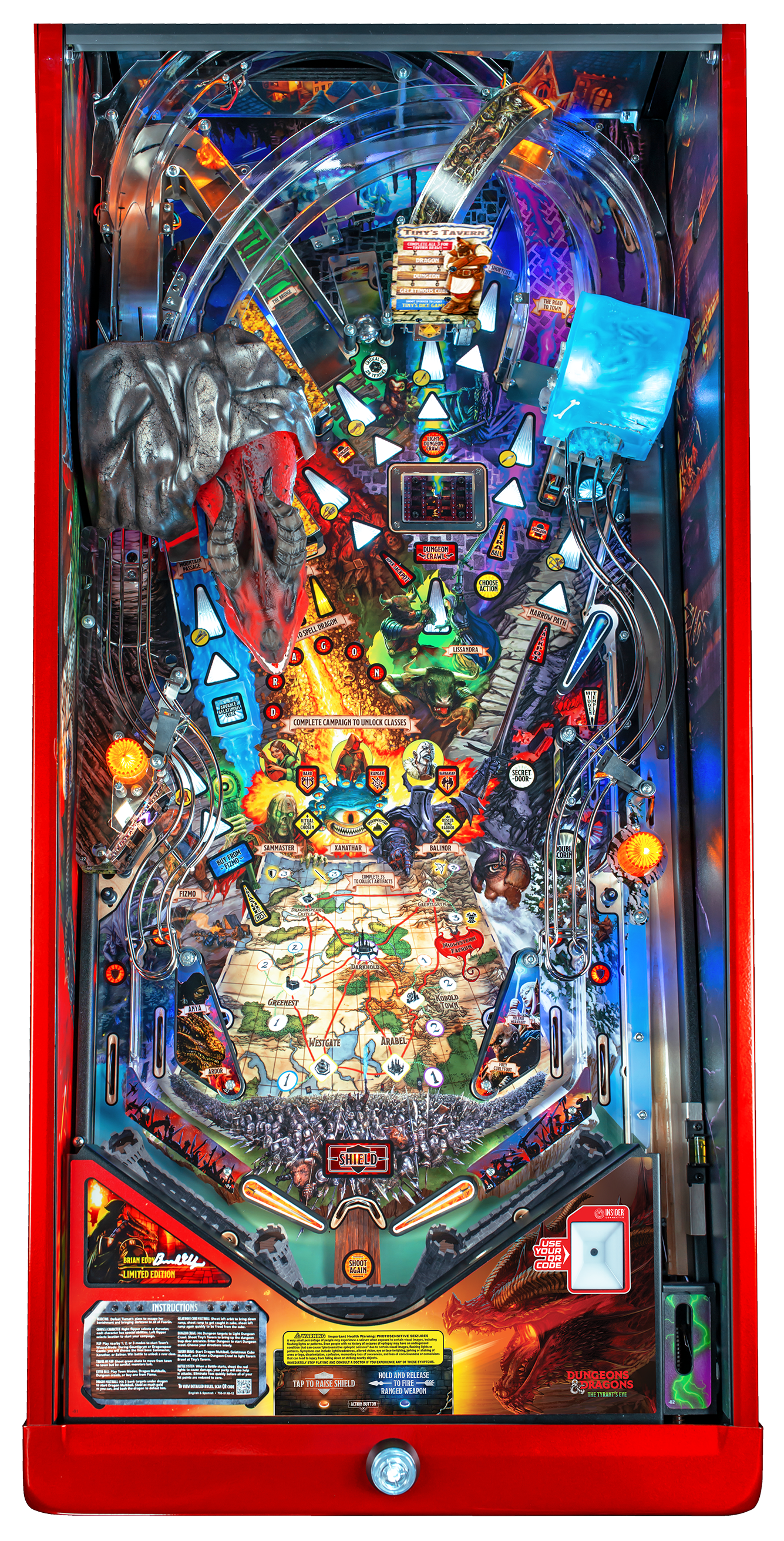 A pinball machine playfield