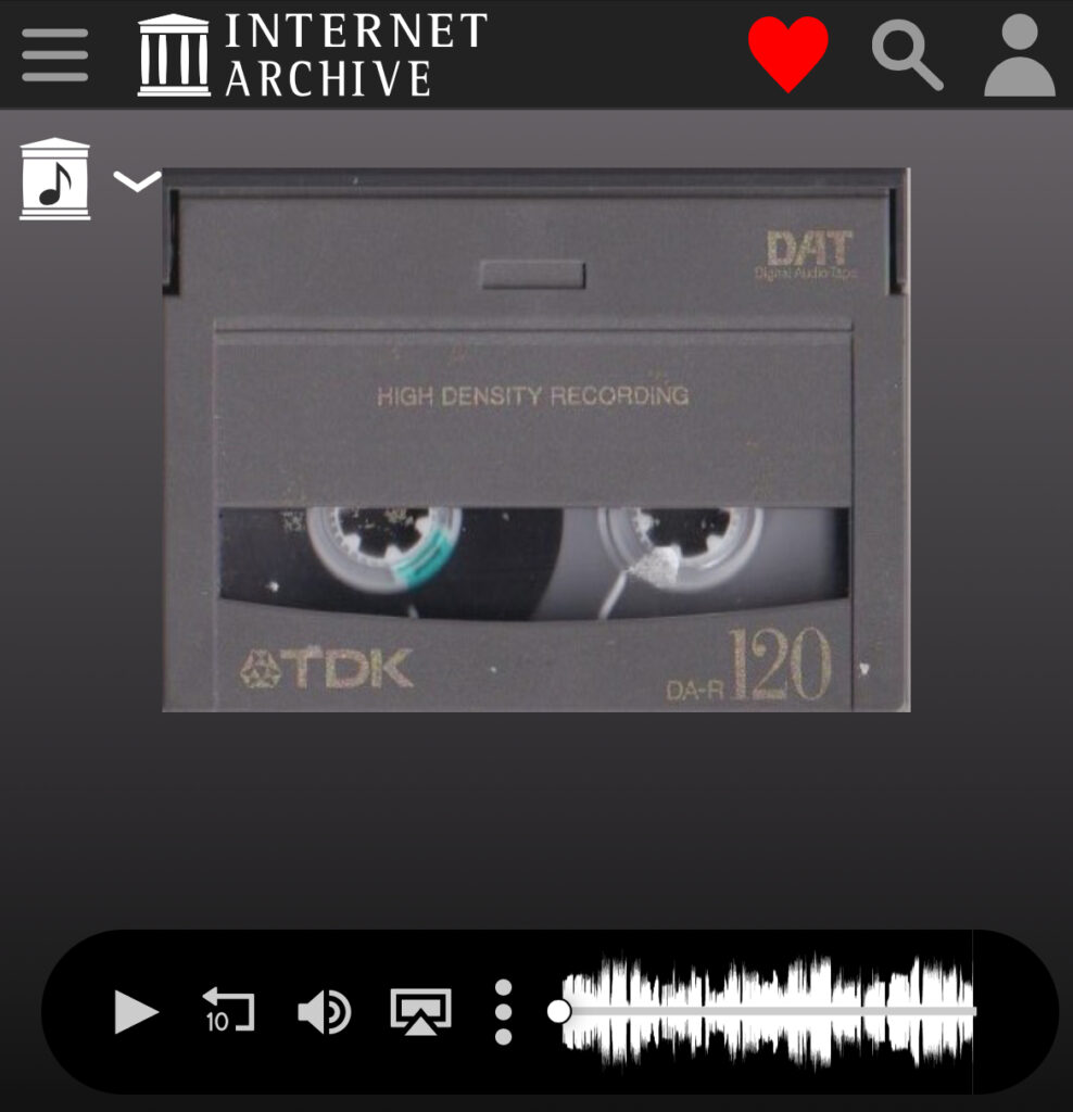 A screenshot of a tape with a play button indicating sound.
