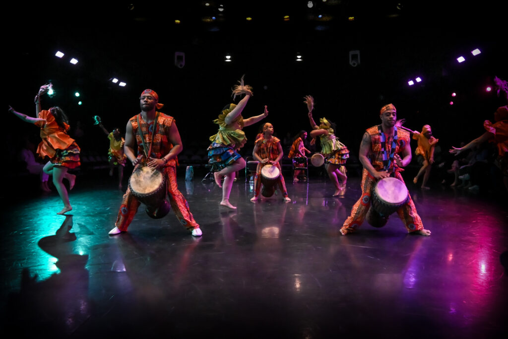 Talise Campbell and the Djapo Cultural Arts Institute perform onstage at the OhioDance Festival.