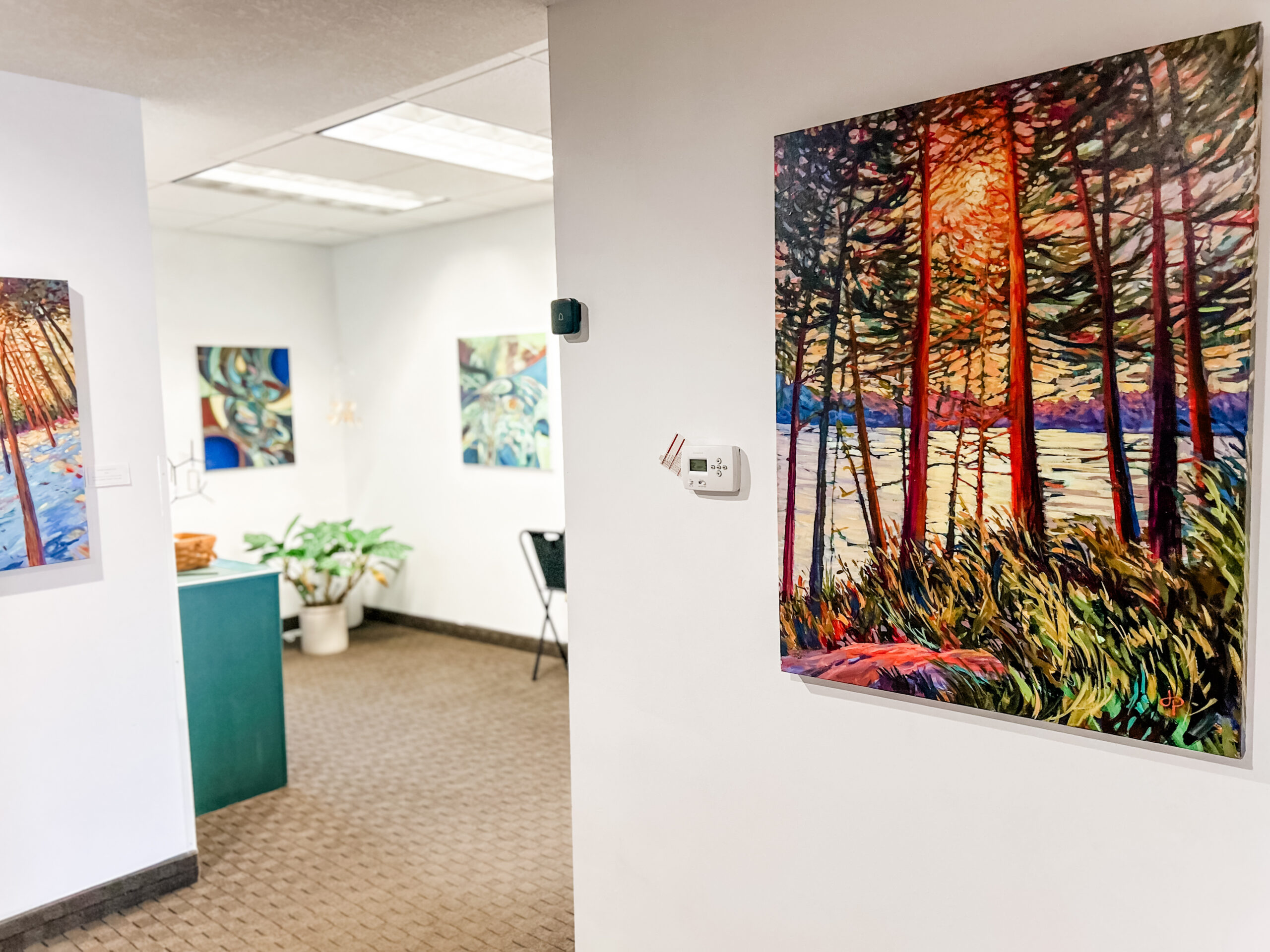 An art studio with white walls.